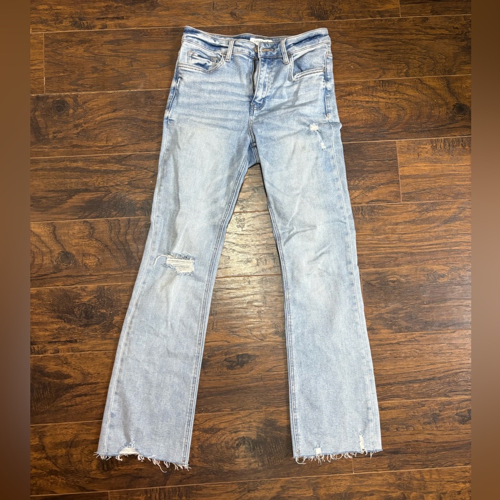 Loveret Boutique Stretch Jeans size 28 size 7 straight slight flare high rise